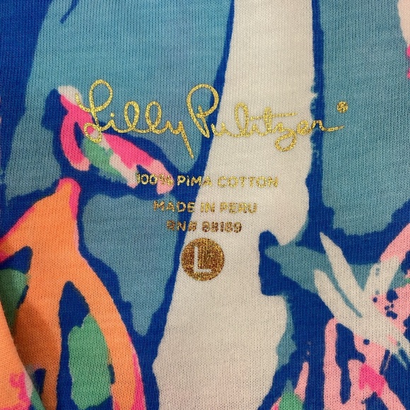 Lilly Pulitzer Dress Size L 100% Cotton Knit Sailboat Print EUC - Picture 4 of 9